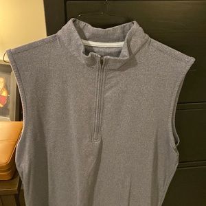 Straight Down Blue/Grey Quarter Zip Vest Medium